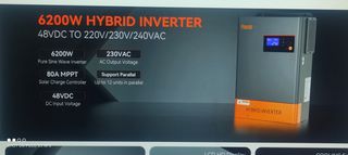 ΥΒΡΙΔΙΚΟ ΙΝΒΕΡΤΕΡ  PowMr 6.2KW Hybrid Solar Inverter 48V MPPT 120A [ΣΕ ΤΙΜΗ ΕΥΚΑΙΡΙΑΣ]