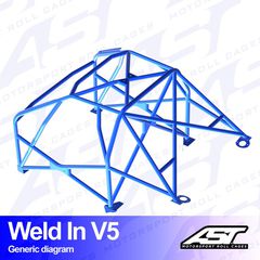 Διαθέσιμα Roll Cage AST FIA Approved 8 Και 10 Σημείων Για Honda Civic EM2