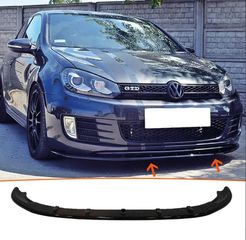 Lip spoiler μαύρο πλαστικό γυαλιστερό - Vw Golf 6 GTi / 2008-2012