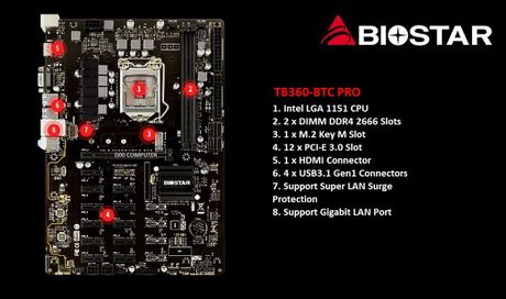 Biostar TB360 BTC Pro Motherboard ATX + Intel Core I3 9100 ενσωματωμένο UHD Graphics 630