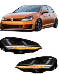 ΦΑΝΑΡΙΑ ΕΜΠΡΟΣ Headlights Vw Golf VII (7) 12-17 DRL Full Led Halogen Version Black/Chrome  LED Osram Ledriving Osram Ledriving