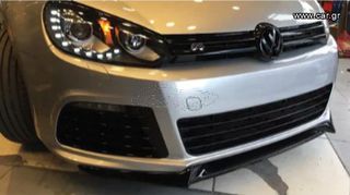 Lip spoiler μαύρο πλαστικό γυαλιστερό - Vw Golf 6 R 2008-2012 μαρκέ χωρίς πατέντες τρυπήματα έξτρα βάσεις κλπ