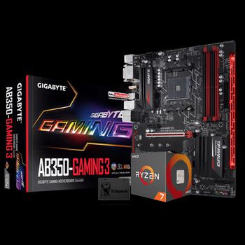 GIGABYTE -AB350M-Gaming 3 + AMD Ryzen 7 1700 3GHz Επεξεργαστής 8 Πυρήνων