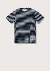 Μπλουζάκι T-Shirt βαμβακερό με ρίγες μπλε μέγεθος XL