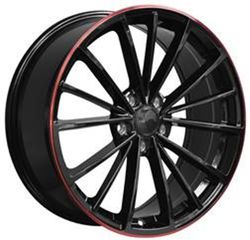 17x7.5  5X112  ET  51  57.1    Black Half Matt+Red Lip (BLHMRL)  For VW