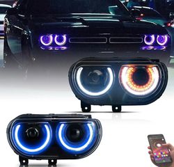 ΦΑΝΑΡΙΑ ΕΜΠΡΟΣ Headlights 08-14 Dodge Challenger Projector HeadLights Black