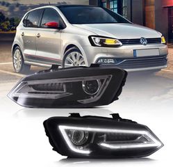 ΦΑΝΑΡΙΑ ΕΜΠΡΟΣ Headlights 09-17 Volkswagen Polo MK5 (6R/6C)  Headlights With GTI Demon Eyes Black