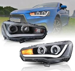 ΦΑΝΑΡΙΑ ΕΜΠΡΟΣ 08-17 Mitsubishi Lancer Evo X Projector HeadLights With Angle Eyes