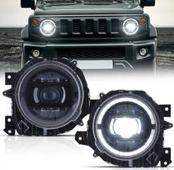 ΦΑΝΑΡΙΑ ΕΜΠΡΟΣ 19-23 Suzuki Jimny Full LED Dual Beam Projector Upgrade Headlights With Start-up animation