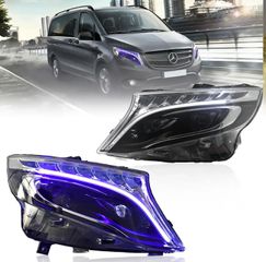 ΦΑΝΑΡΙΑ ΕΜΠΡΟΣ LED Headlights For 16-23 Mercedes Benz Metris/Vito W447 With Blue DRL