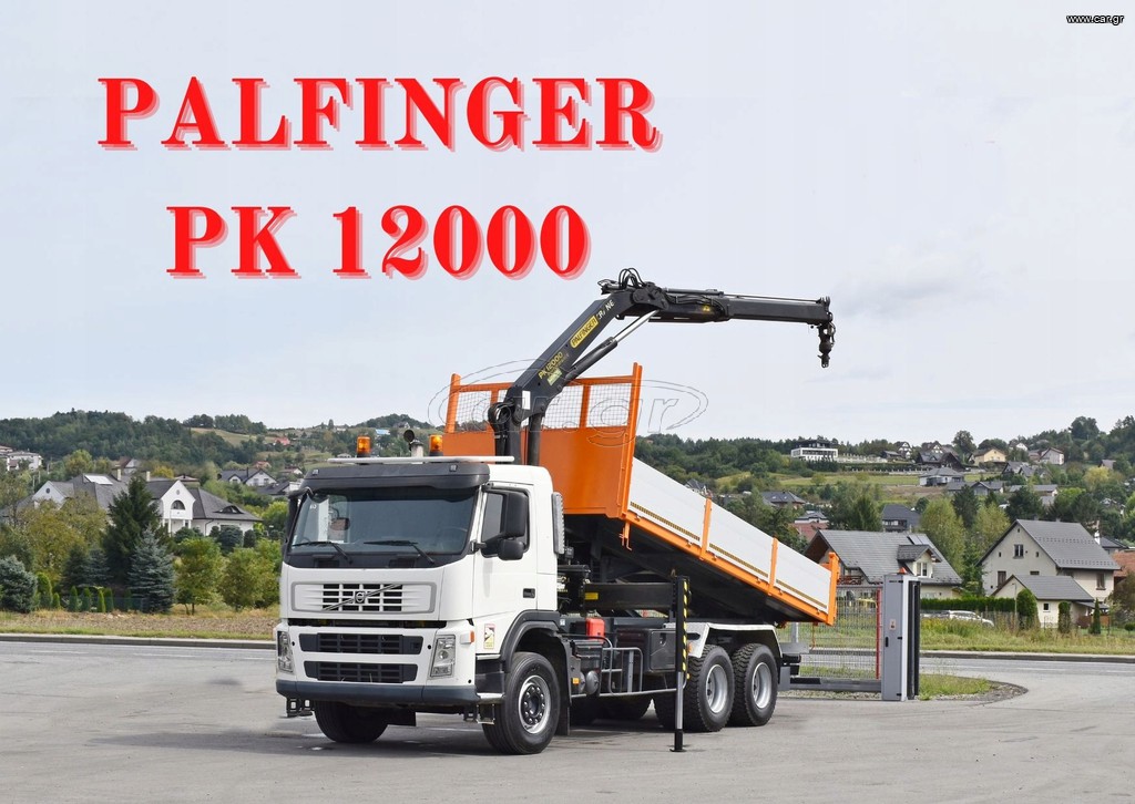Ανατροπή + Γερανός Volvo 2009 FM 380 ανατρεπόμενο 6,20 m * PK 12000 * FUNK*6x4
