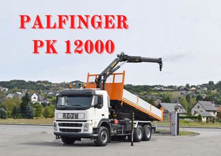 Ανατροπή + Γερανός Volvo 2009 FM 380 ανατρεπόμενο 6,20 m * PK 12000 * FUNK*6x4