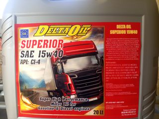 DELTAOIL SUPERIOR 15w40 20lit CI4 ACEA E7 47.30+ΦΠΑ