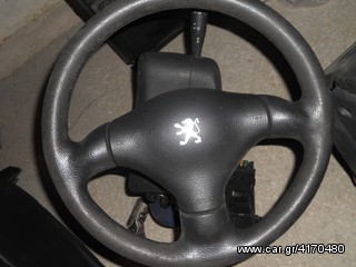  PEUGEOT 206 - μοντ.1999...03 - ΤΙΜΟΝΙΕΡΑ ΚΟΜΠΛΕ με AirBag - ΠΩΛΕΙΤΑΙ ΚΑΙ ΤΜΗΜΑΤΙΚΑ