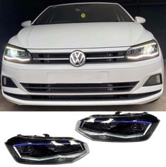 ΦΑΝΑΡΙΑ ΕΜΠΡΟΣ Vw Polo AW 17+ DRL Led Tube GTI Design