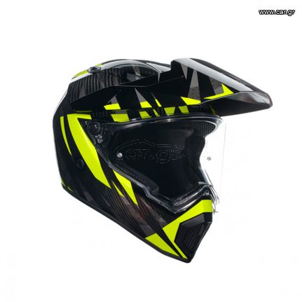 AGV AX9 STEPPA CARBON/GREY/YELLOW FLUO – MOTORBIKE FULL FACE HELMET E2206