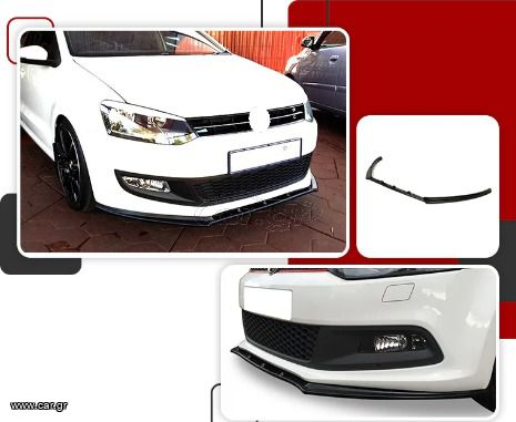 Lip spoiler μαύρο πλαστικό γυαλιστερό - Vw Polo MK5 Basic