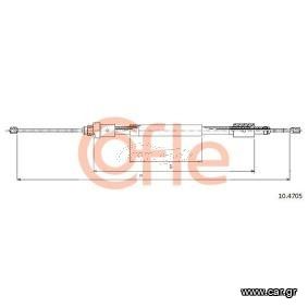 Ντίζα, φρένο ακινητοποίησης πίσω L CITROEN / PEUGEOT 1745/1405mm 4745J0