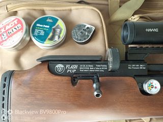 Hatsan Flashpup .25 PCP Bullpup 6.35mm Hawke Huma Regulator Hawke Optics