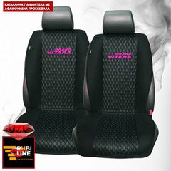 SUZUKI GRAND VITARA ΠΛΑΤΟΚΑΘΙΣΜΑΤΑ ΤΕΧΝΟΔΕΡΜΑ RUBI ΜΑΥΡΟ ME  ΡΟΖ KENTHMA GRAND VITARA ΣΕΤ 2ΤΜΧ