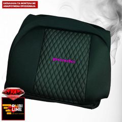 FIAT PANDA ΚΑΛΥΜΜΑΤΑ ΤΕΧΝΟΔΕΡΜΑ RUBI ΜΑΥΡΟ ME  ΡΟΖ ΚΕΝΤΗΜΑ PANDA ΣΕΤ 2ΤΜΧ