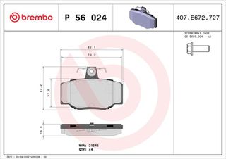 P56024 ΣΕΤ ΤΑΚΑΚΙΑ NISSAN PRIMERA ΟΠ