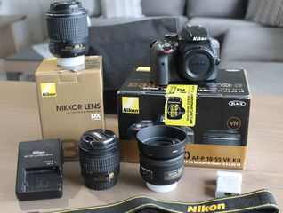 Nikon D3300 Kit 18-55mm VR II + Nikon 55-200mm + Nikon AF-S 35mm