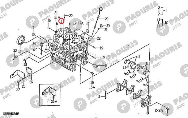 Κορμός Κινητήρα E3112, Iseki : 6211-210-054-00.