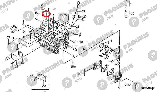 Κορμός Κινητήρα E390, Iseki : 6211-210-052-00.