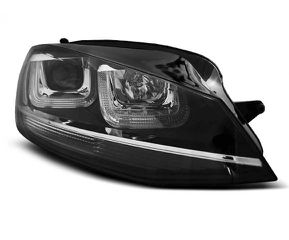 φαναρια εμπρος HEADLIGHTS U-LED LIGHT BLACK WITH RED LINE SPORT fits VW GOLF 7 12-17 eautoshop gr