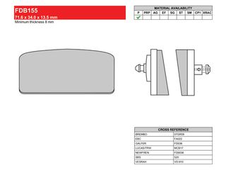 ΤΑΚΑΚΙΑ ΕΜΠΡΟΣ BMW R 60 / R 75 / R 80 / R 90 / R 100 FERODO FDB155EF