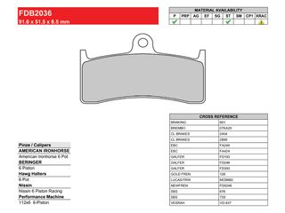 ΤΑΚΑΚΙΑ ΕΜΠΡΟΣ MV AGUSTA F4 S 750 / F4 1000 FERODO FDB2036P