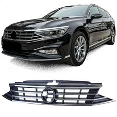 Μάσκα ψυγείου μαύρη με λωρίδες χρωμίου για VW Passat B8 3G Facelift 2019-2023