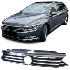 Μάσκα ψυγείου μαύρη με λωρίδες χρωμίου για VW Passat B8 3G pre-facelift 2014-2019