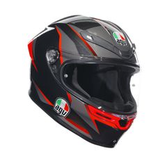 K6 S AGV E2206 MPLK SLASHCUT BLACK/GREY/RED