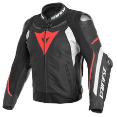 SUPER SPEED 3 LEATHER JACKET DAINESE BLACK/WHITE/FLUO-RED