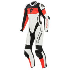 IMATRA LADY 1PC LEATHER SUIT DAINESE WHITE/FLUO-RED/BLACK
