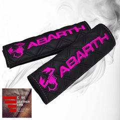 FIAT ABARTH ΜΑΞΙΛΑΡΑΚΙΑ ΖΩΝΗΣ ΤΕΧΝΟΔΕΡΜΑ CUBE ΜΑΥΡΟ ΜΕ ΡΟΖ ΚΕΝΤΗΜΑΤΑ ABARTH ΕΛΛΗΝΙΚΗΣ ΚΑΤΑΣΚΕΥΗΣ ΣΕΤ 2ΤΜΧ