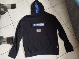 Napapijri Burgee Ανδρικό Φούτερ με Κουκούλα Navy Μπλε No XL