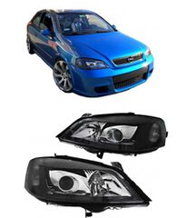 ΦΑΝΑΡΙΑ ΕΜΠΡΟΣ Headlights Opel Astra G 97-04 Projectors Μαύρα