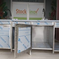 Πόστο καφέ λοξό 360/370*75*92/97 cm, με 3 θέσεις εργασίας, συρτάρια, ερμάρια & θέσεις για ψυγεία. Ποιότητα & Τιμή Stockinox-thumb-4