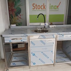 Πόστο καφέ λοξό 360/370*75*92/97 cm, με 3 θέσεις εργασίας, συρτάρια, ερμάρια & θέσεις για ψυγεία. Ποιότητα & Τιμή Stockinox-thumb-8
