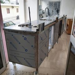 Πόστο καφέ λοξό 360/370*75*92/97 cm, με 3 θέσεις εργασίας, συρτάρια, ερμάρια & θέσεις για ψυγεία. Ποιότητα & Τιμή Stockinox-thumb-14