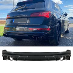 Πίσω διάχυτης Double Outlet  Audi Q5 SUV FY S-Line (2018-2020) Black Tips