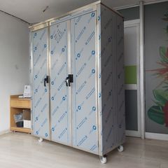 Ερμάριο τροχήλατο - ντουλάπα inox 160*70*208 εκ, με 3 πόρτες, 4 ρυθμιζόμενα ράφια και κλειδαριές. Ποιότητα & Τιμή Stockinox-thumb-2