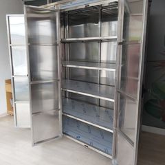 Ερμάριο τροχήλατο - ντουλάπα inox 160*70*208 εκ, με 3 πόρτες, 4 ρυθμιζόμενα ράφια και κλειδαριές. Ποιότητα & Τιμή Stockinox-thumb-3
