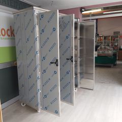 Ερμάριο τροχήλατο - ντουλάπα inox 160*70*208 εκ, με 3 πόρτες, 4 ρυθμιζόμενα ράφια και κλειδαριές. Ποιότητα & Τιμή Stockinox-thumb-6