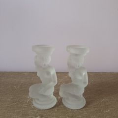 Κηροπήγια Art Deco Nude Woman Frosted Glass