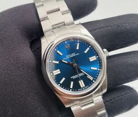 Rolex replica blue 41μμ oyster perpetual αντιγραφη