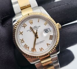 rolex replica γυναικειo datejust χρυσο ατσάλι 36μμ